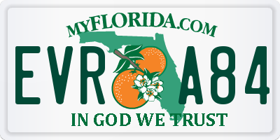FL license plate EVRA84