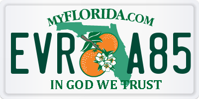 FL license plate EVRA85