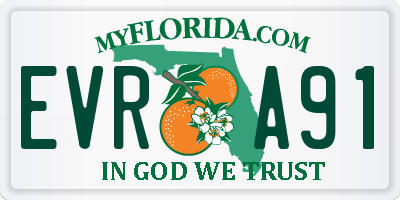 FL license plate EVRA91