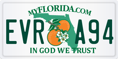 FL license plate EVRA94