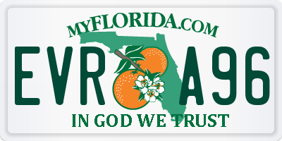 FL license plate EVRA96