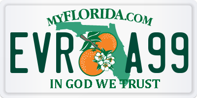 FL license plate EVRA99