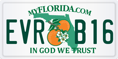 FL license plate EVRB16