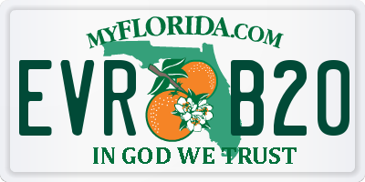 FL license plate EVRB20