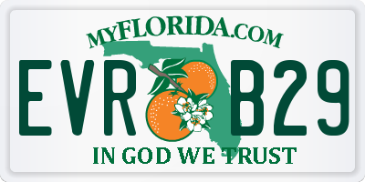 FL license plate EVRB29