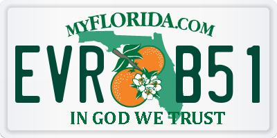 FL license plate EVRB51