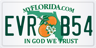 FL license plate EVRB54