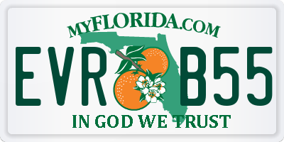 FL license plate EVRB55