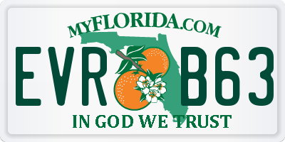 FL license plate EVRB63
