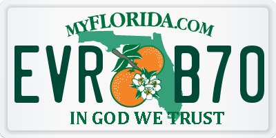 FL license plate EVRB70