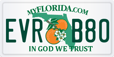 FL license plate EVRB80