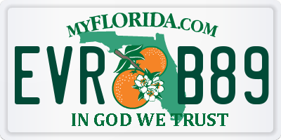 FL license plate EVRB89