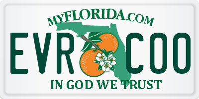 FL license plate EVRC00