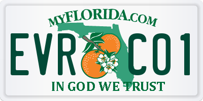 FL license plate EVRC01