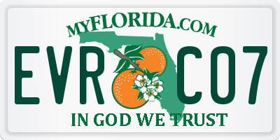 FL license plate EVRC07