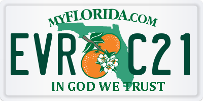 FL license plate EVRC21