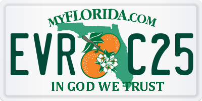 FL license plate EVRC25