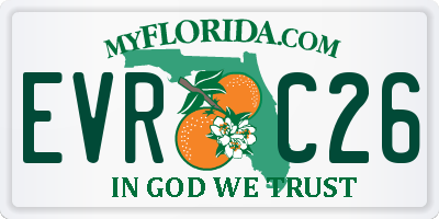 FL license plate EVRC26