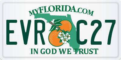 FL license plate EVRC27