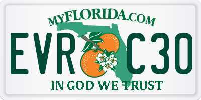 FL license plate EVRC30