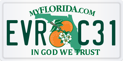 FL license plate EVRC31