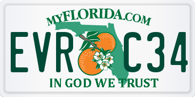 FL license plate EVRC34