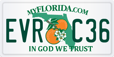 FL license plate EVRC36