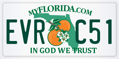 FL license plate EVRC51