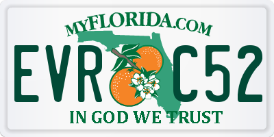 FL license plate EVRC52