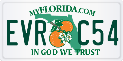 FL license plate EVRC54