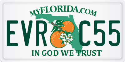 FL license plate EVRC55