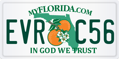 FL license plate EVRC56