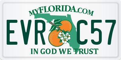 FL license plate EVRC57