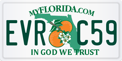 FL license plate EVRC59