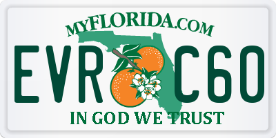 FL license plate EVRC60