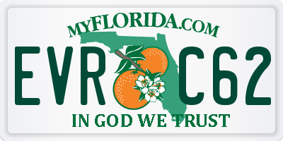 FL license plate EVRC62