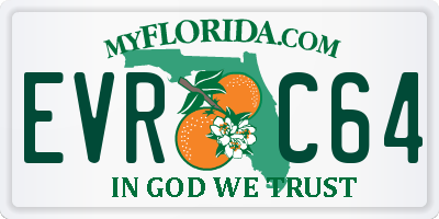 FL license plate EVRC64