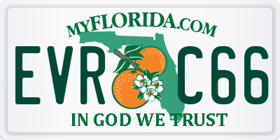 FL license plate EVRC66