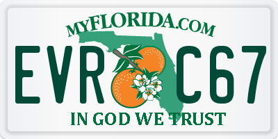 FL license plate EVRC67