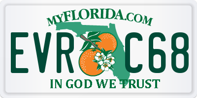 FL license plate EVRC68