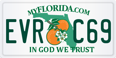FL license plate EVRC69
