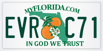 FL license plate EVRC71