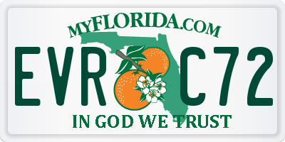 FL license plate EVRC72