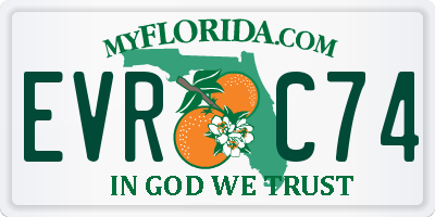 FL license plate EVRC74