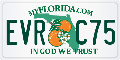 FL license plate EVRC75