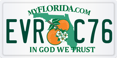 FL license plate EVRC76