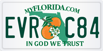 FL license plate EVRC84