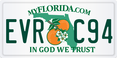 FL license plate EVRC94