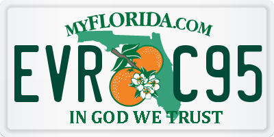 FL license plate EVRC95