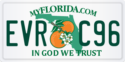 FL license plate EVRC96